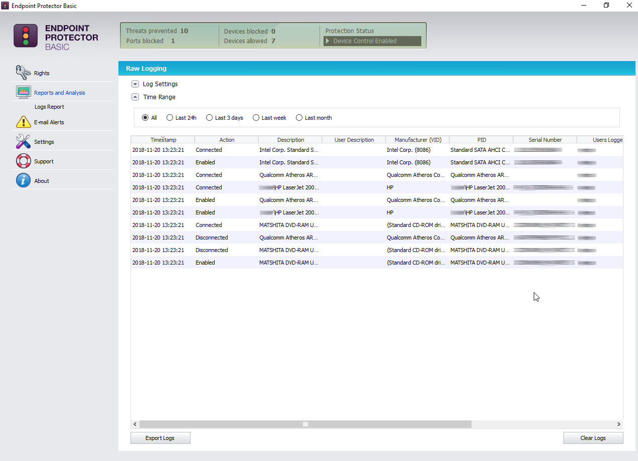 Endpoint Protector Basic - Logs